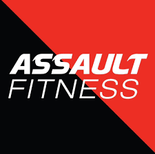 ASSAULT FITNESS - Heartbeat Fitness Repair Logo of Assault Fitness featuring bold white text on a red and black background.