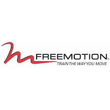 FREEMOTION - Heartbeat Fitness Repair Freemotion logo with a dynamic, stylized red "M" and tagline "Train the way you move."