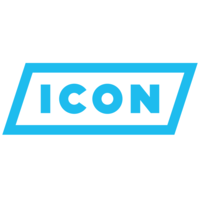 ICON FITNESS - Heartbeat Fitness Repair Blue geometric logo featuring the word "ICON" in bold letters.