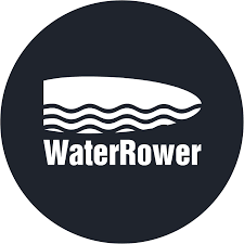 WATER-ROWER - Heartbeat Fitness Repair Logo of WaterRower featuring a stylized rowing machine and waves.